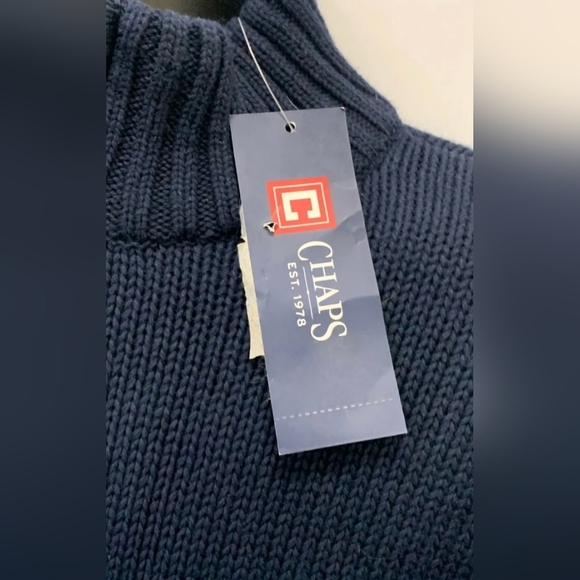 Chaps Men's Navy and Royal Blue Zip-Up Sweater Size XL NWT MSRP $69.50 - Picture 4 of 6